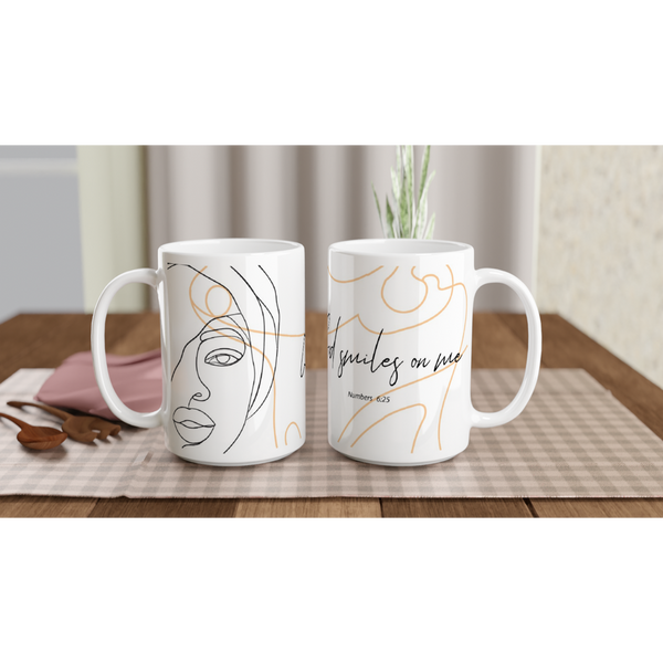 God smiles on me - White 15oz Ceramic Mug