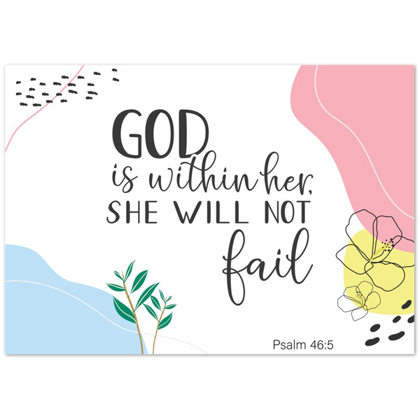 God is within her, she will not fail - Print
